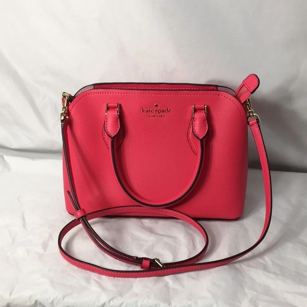 Kate Spade Darcy Small Top Zip Satchel Crossybody Bikini Pink Leather Purse